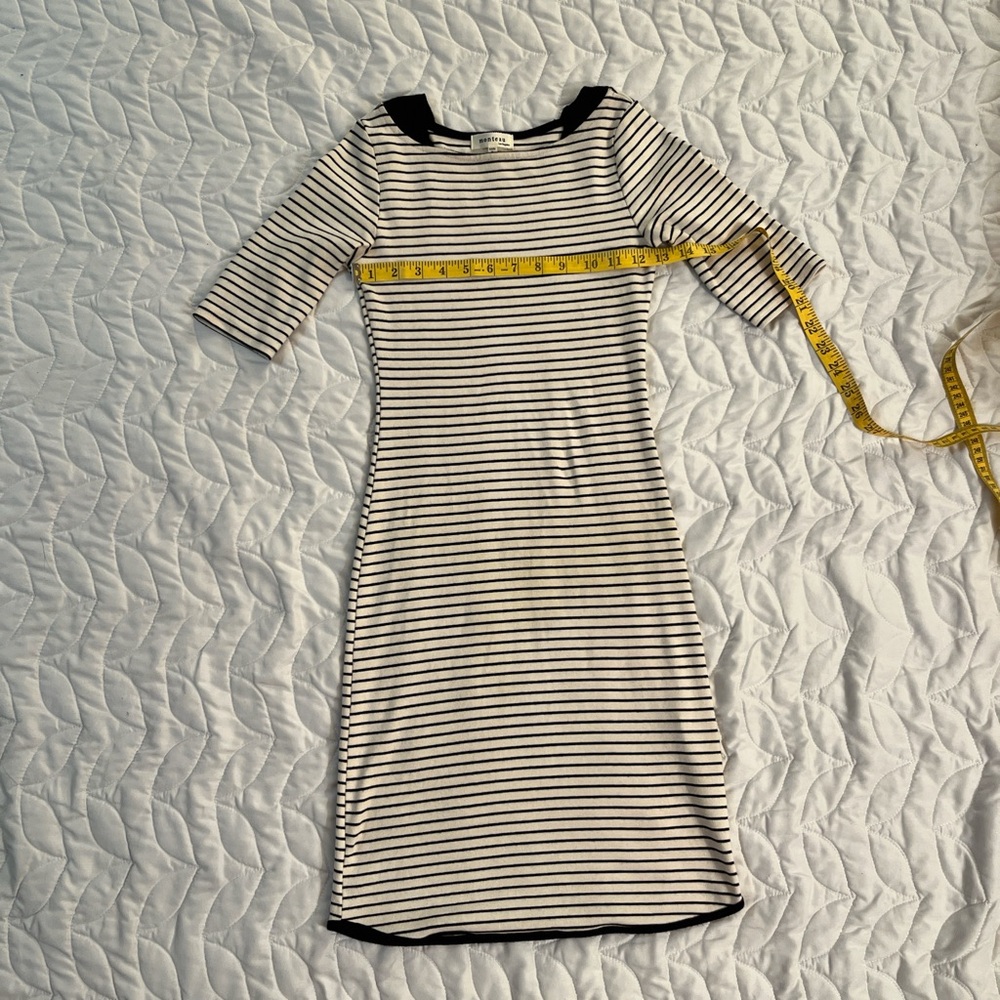 Striped Bodycon Mini Dress by Monteau Los Angeles, 3/4 sleeves, size xs - Picture 6 of 7
